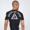 Mens Basic White Black Rashguard SS Photo 2